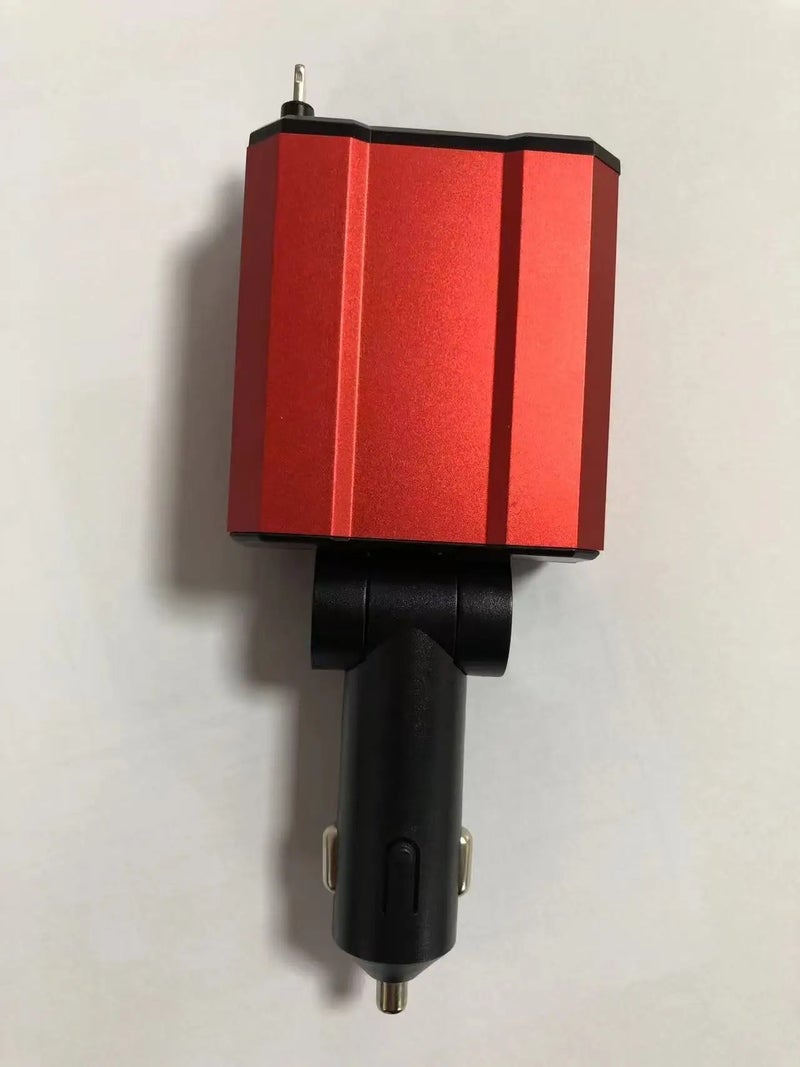 Bluejw High-Speed 4-in-1 USB Car Charger - 30W Fast Charging Automobile Charger with Wired Car Cigarette Lighter Adapter for Phones & Devices - Metal Design - Image 1